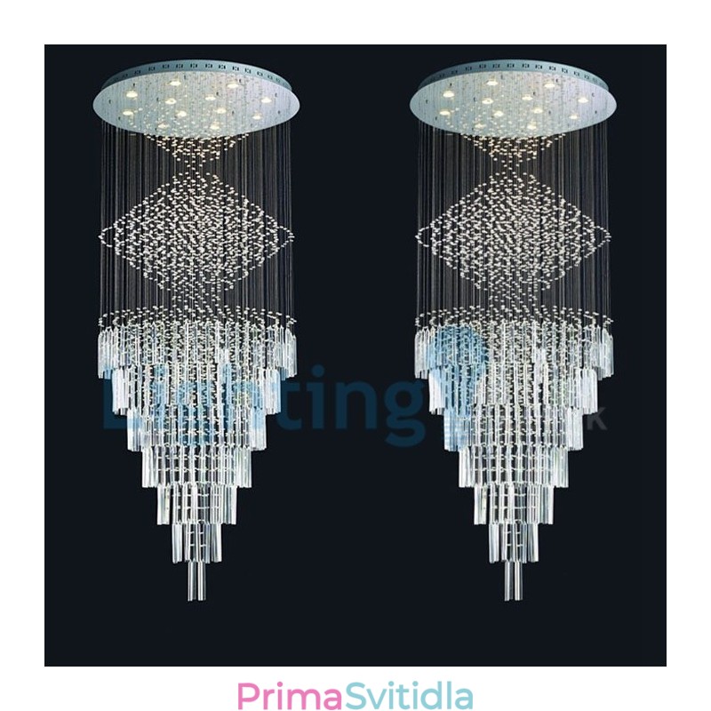 Moderní moderní lustr Závěsné svítidlo pro zapuštěnou montáž Crystal Rain Drop Light