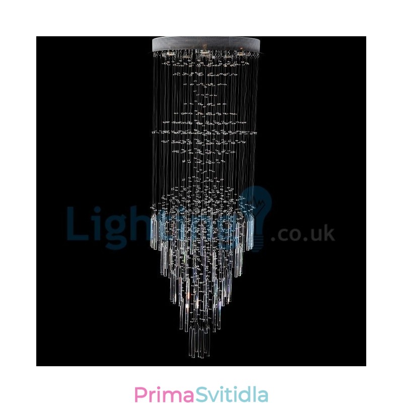 Moderní moderní lustr Závěsné svítidlo pro zapuštěnou montáž Crystal Rain Drop Light