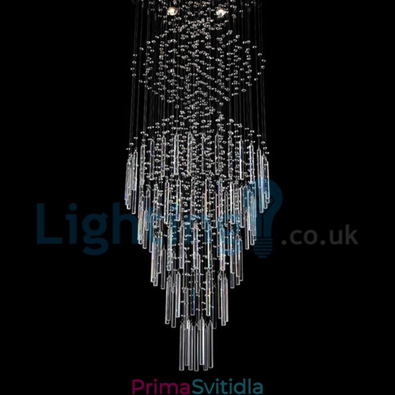 Moderní moderní lustr Závěsné svítidlo pro zapuštěnou montáž Crystal Rain Drop Light