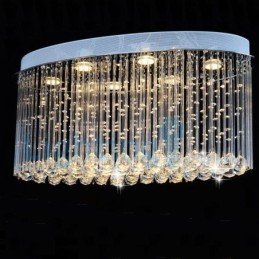 Moderní moderní lustr Závěsné svítidlo pro zapuštěnou montáž Crystal Rain Drop Light