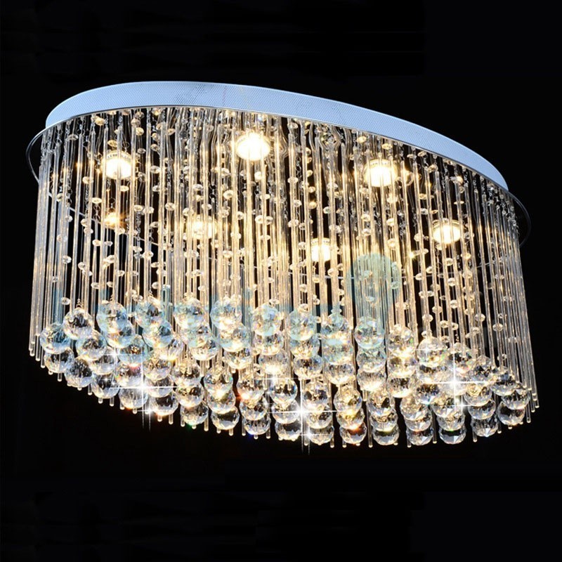 Moderní moderní lustr Závěsné svítidlo pro zapuštěnou montáž Crystal Rain Drop Light