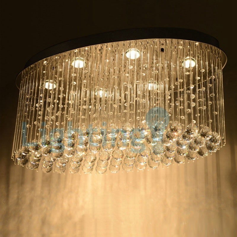 Moderní moderní lustr Závěsné svítidlo pro zapuštěnou montáž Crystal Rain Drop Light