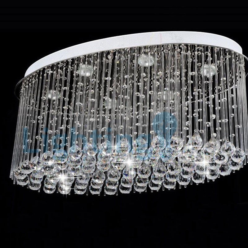 Moderní moderní lustr Závěsné svítidlo pro zapuštěnou montáž Crystal Rain Drop Light