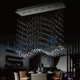 Moderní moderní lustr Závěsné svítidlo pro zapuštěnou montáž Crystal Rain Drop Light