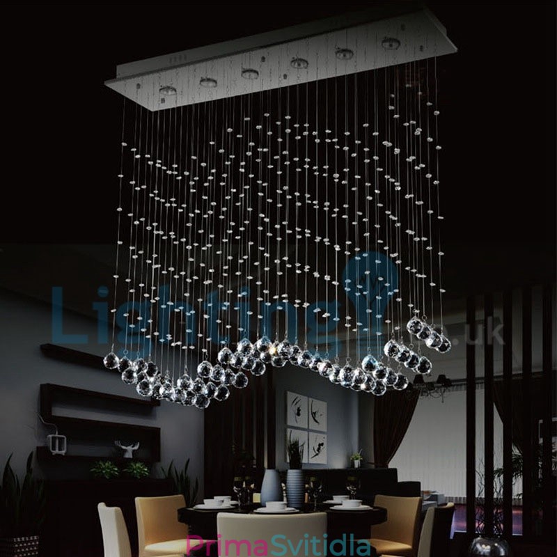 Moderní moderní lustr Závěsné svítidlo pro zapuštěnou montáž Crystal Rain Drop Light