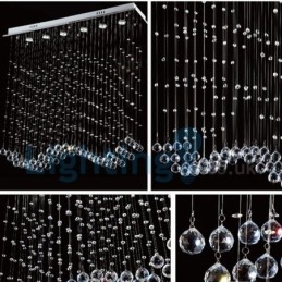 Moderní moderní lustr Závěsné svítidlo pro zapuštěnou montáž Crystal Rain Drop Light