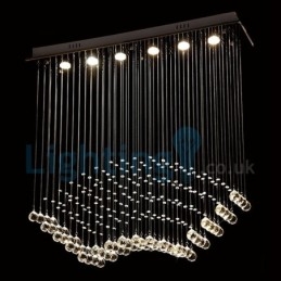 Moderní moderní lustr Závěsné svítidlo pro zapuštěnou montáž Crystal Rain Drop Light
