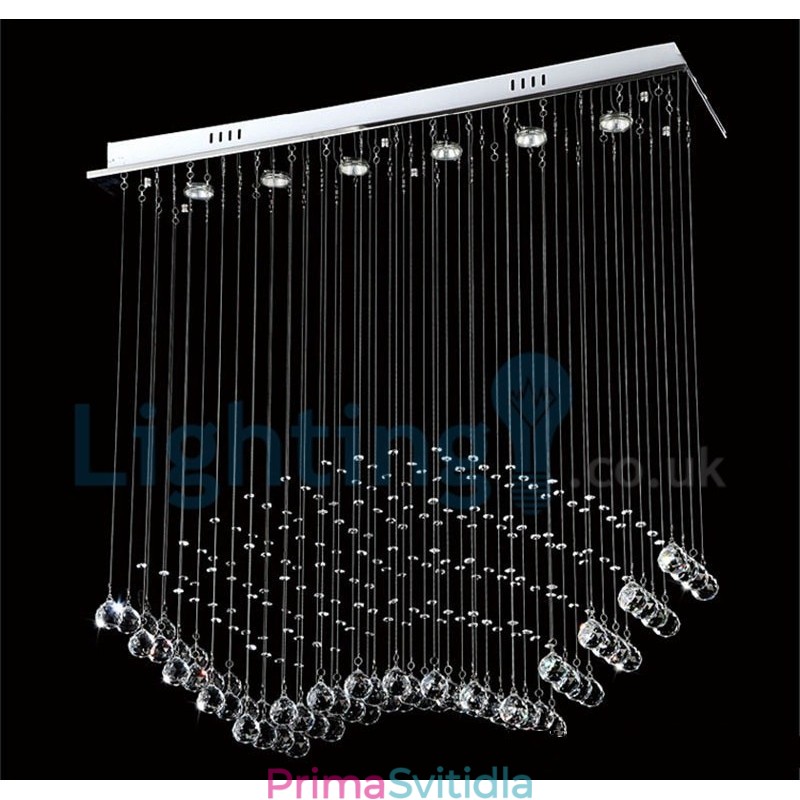 Moderní moderní lustr Závěsné svítidlo pro zapuštěnou montáž Crystal Rain Drop Light