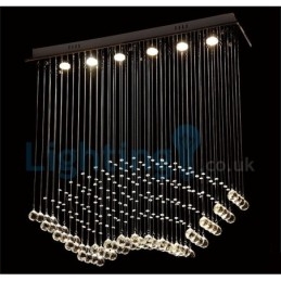 Moderní moderní lustr Závěsné svítidlo pro zapuštěnou montáž Crystal Rain Drop Light