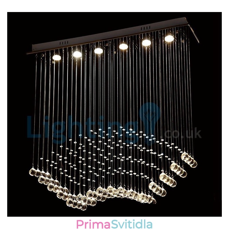 Moderní moderní lustr Závěsné svítidlo pro zapuštěnou montáž Crystal Rain Drop Light