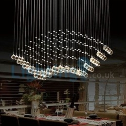 Moderní moderní lustr Závěsné svítidlo pro zapuštěnou montáž Crystal Rain Drop Light