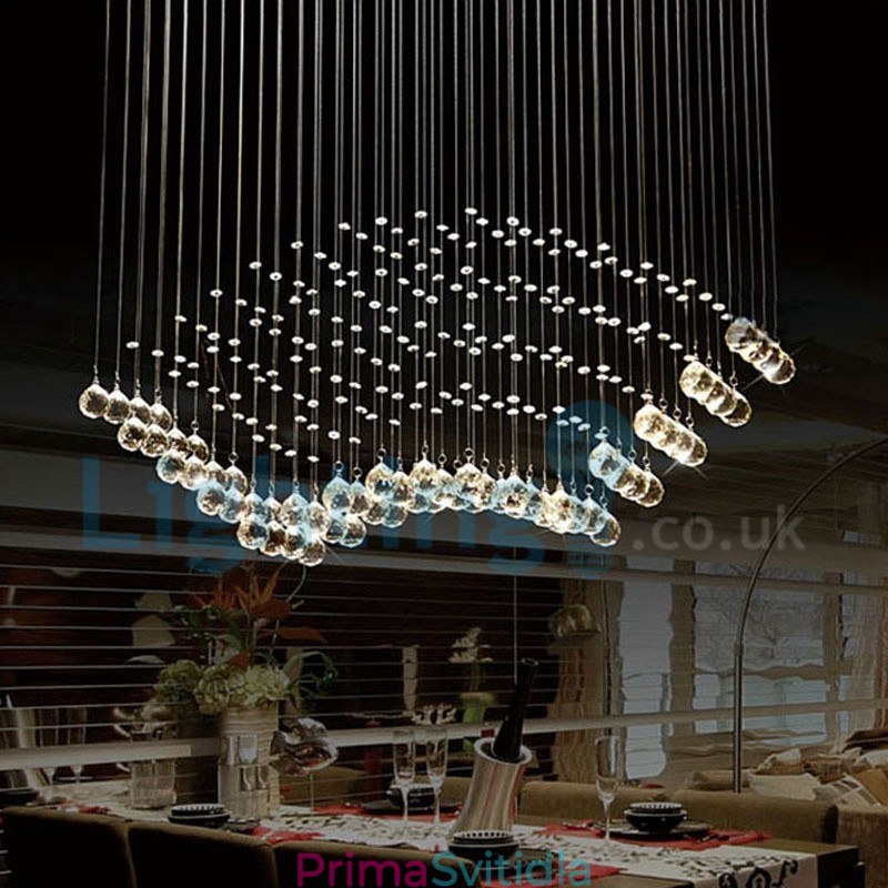 Moderní moderní lustr Závěsné svítidlo pro zapuštěnou montáž Crystal Rain Drop Light