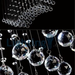 Moderní moderní lustr Závěsné svítidlo pro zapuštěnou montáž Crystal Rain Drop Light