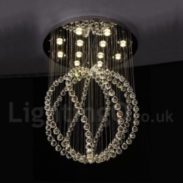 Moderní moderní lustr Závěsné svítidlo pro zapuštěnou montáž Crystal Rain Drop Light