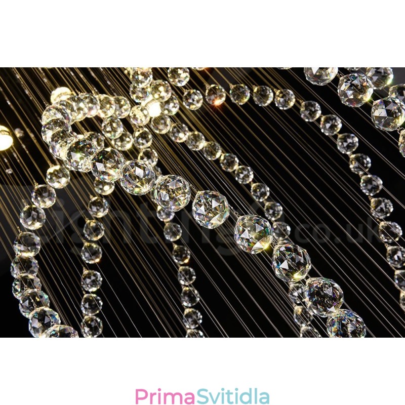 Moderní moderní lustr Závěsné svítidlo pro zapuštěnou montáž Crystal Rain Drop Light