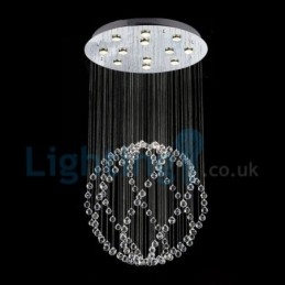 Moderní moderní lustr Závěsné svítidlo pro zapuštěnou montáž Crystal Rain Drop Light