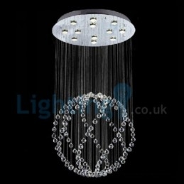 Moderní moderní lustr Závěsné svítidlo pro zapuštěnou montáž Crystal Rain Drop Light