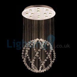 Moderní moderní lustr Závěsné svítidlo pro zapuštěnou montáž Crystal Rain Drop Light