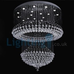 Moderní moderní lustr Závěsné svítidlo pro zapuštěnou montáž Crystal Rain Drop Light