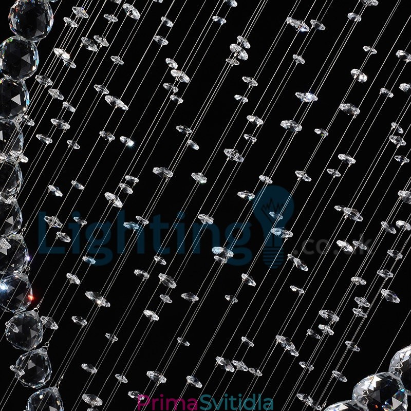 Moderní moderní lustr Závěsné svítidlo pro zapuštěnou montáž Crystal Rain Drop Light