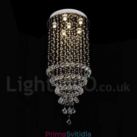 Moderní moderní lustr Závěsné svítidlo pro zapuštěnou montáž Crystal Rain Drop Light Moderní moderní lustr Závěsné svítidlo pro zapuštěnou montáž Crystal Rain Drop Light