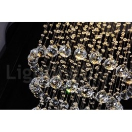 Moderní moderní lustr Závěsné svítidlo pro zapuštěnou montáž Crystal Rain Drop Light
