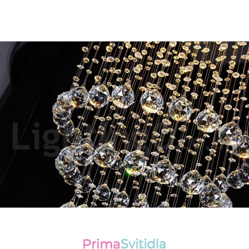 Moderní moderní lustr Závěsné svítidlo pro zapuštěnou montáž Crystal Rain Drop Light