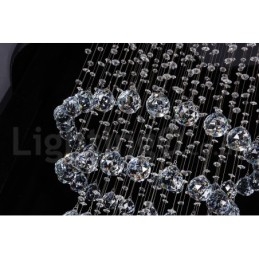 Moderní moderní lustr Závěsné svítidlo pro zapuštěnou montáž Crystal Rain Drop Light