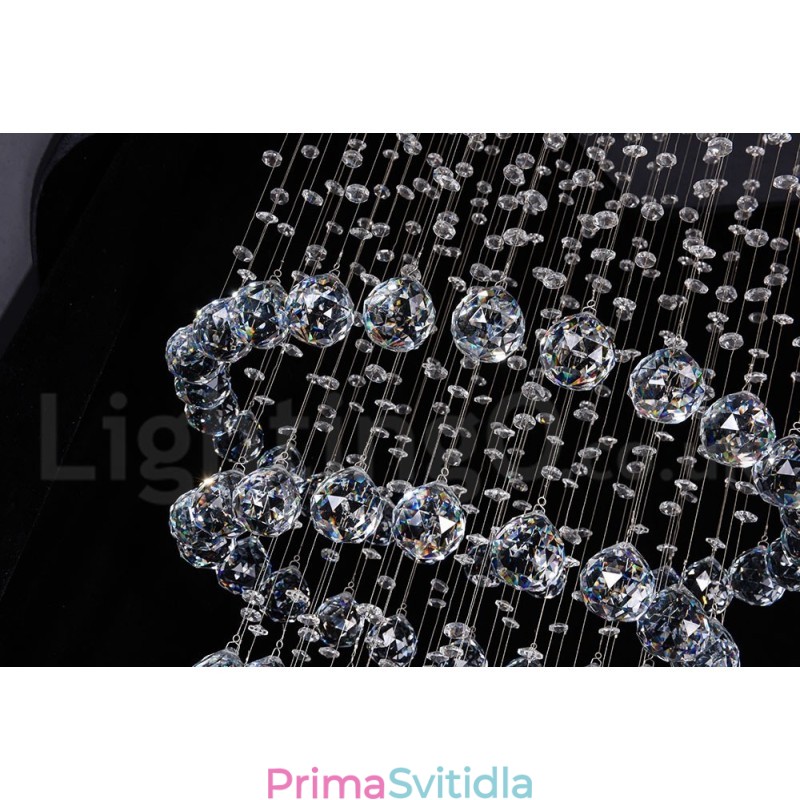 Moderní moderní lustr Závěsné svítidlo pro zapuštěnou montáž Crystal Rain Drop Light