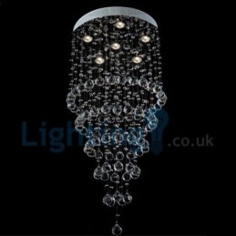 Moderní moderní lustr Závěsné svítidlo pro zapuštěnou montáž Crystal Rain Drop Light