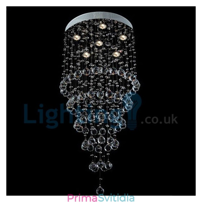 Moderní moderní lustr Závěsné svítidlo pro zapuštěnou montáž Crystal Rain Drop Light