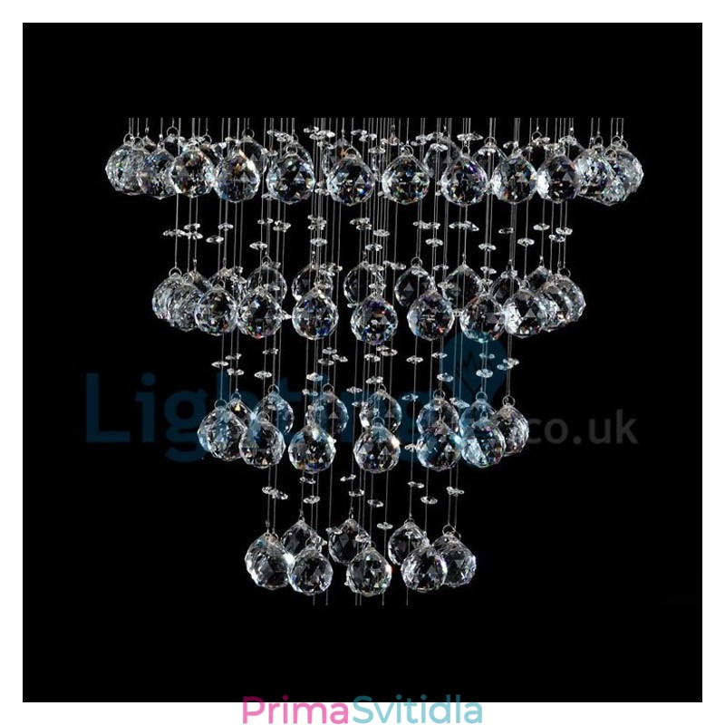 Moderní moderní lustr Závěsné svítidlo pro zapuštěnou montáž Crystal Rain Drop Light