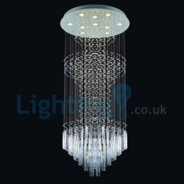 Moderní moderní lustr Závěsné svítidlo pro zapuštěnou montáž Crystal Rain Drop Light