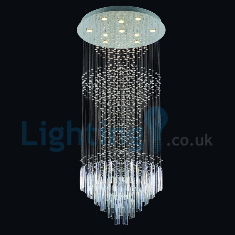 Moderní moderní lustr Závěsné svítidlo pro zapuštěnou montáž Crystal Rain Drop Light