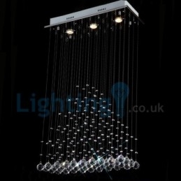 Moderní moderní lustr Závěsné svítidlo pro zapuštěnou montáž Crystal Rain Drop Light