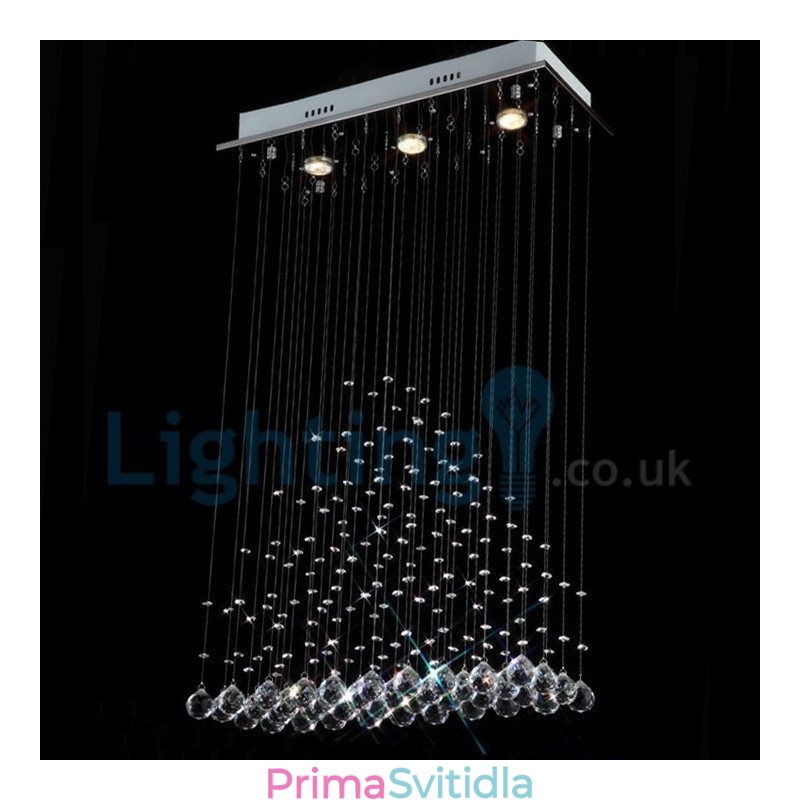 Moderní moderní lustr Závěsné svítidlo pro zapuštěnou montáž Crystal Rain Drop Light