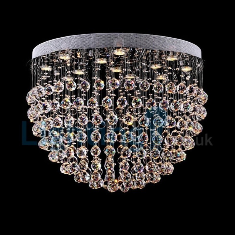 Moderní moderní lustr Závěsné svítidlo pro zapuštěnou montáž Crystal Rain Drop Light