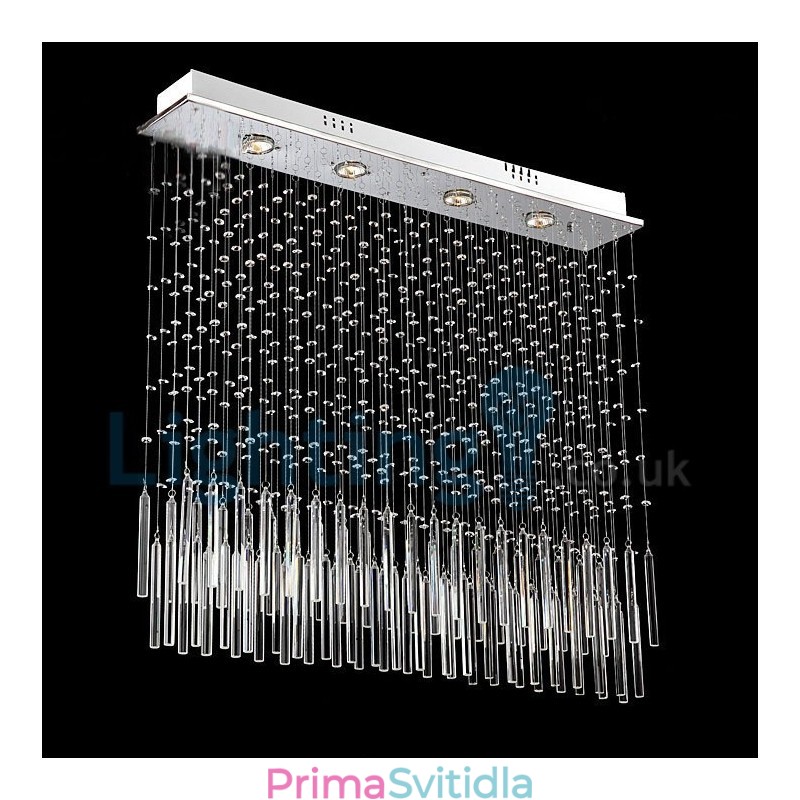 Moderní moderní lustr Závěsné svítidlo pro zapuštěnou montáž Crystal Rain Drop Light