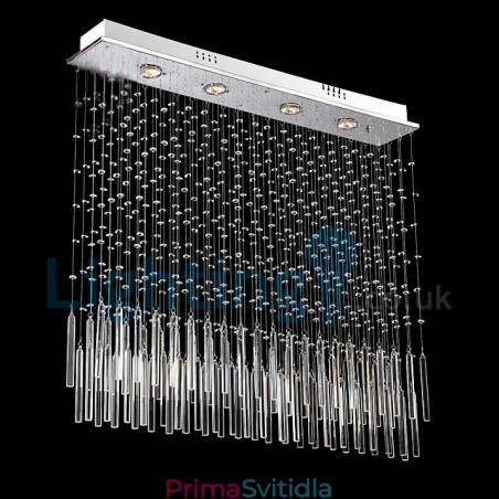 Moderní moderní lustr Závěsné svítidlo pro zapuštěnou montáž Crystal Rain Drop Light