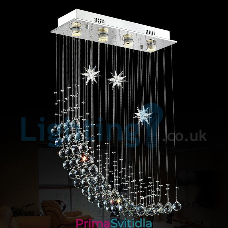Moderní moderní lustr Závěsné svítidlo pro zapuštěnou montáž Crystal Rain Drop Light