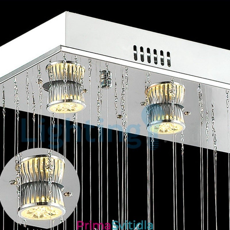 Moderní moderní lustr Závěsné svítidlo pro zapuštěnou montáž Crystal Rain Drop Light