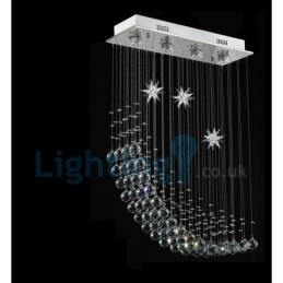 Moderní moderní lustr Závěsné svítidlo pro zapuštěnou montáž Crystal Rain Drop Light