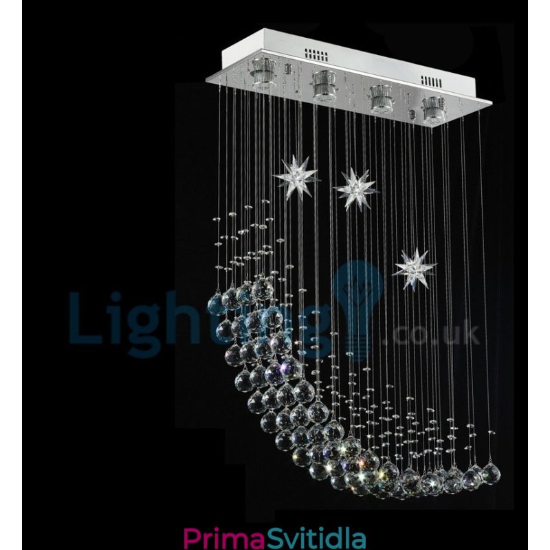 Moderní moderní lustr Závěsné svítidlo pro zapuštěnou montáž Crystal Rain Drop Light