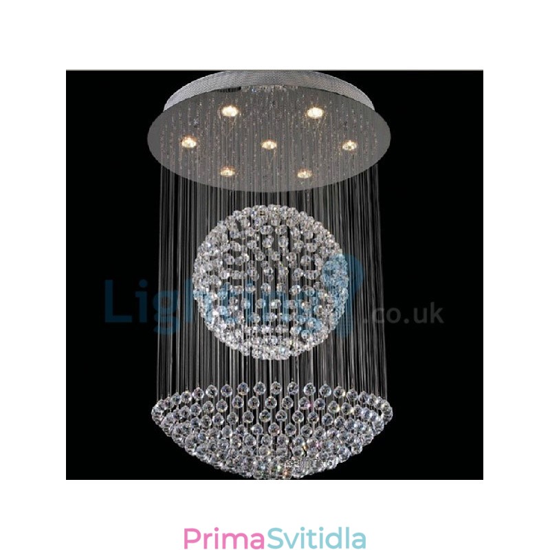 Moderní moderní lustr Závěsné svítidlo pro zapuštěnou montáž Crystal Rain Drop Light