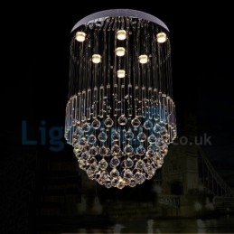 Moderní moderní lustr Závěsné svítidlo pro zapuštěnou montáž Crystal Rain Drop Light