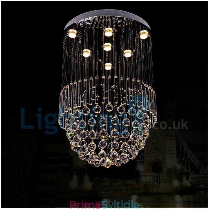 Moderní moderní lustr Závěsné svítidlo pro zapuštěnou montáž Crystal Rain Drop Light