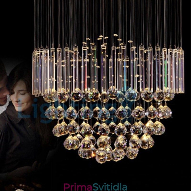 Moderní moderní lustr Závěsné svítidlo pro zapuštěnou montáž Crystal Rain Drop Light