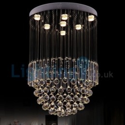 Moderní moderní lustr Závěsné svítidlo pro zapuštěnou montáž Crystal Rain Drop Light