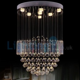 Moderní moderní lustr Závěsné svítidlo pro zapuštěnou montáž Crystal Rain Drop Light