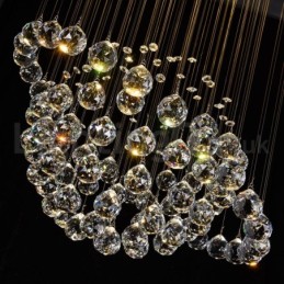 Moderní moderní lustr Závěsné svítidlo pro zapuštěnou montáž Crystal Rain Drop Light